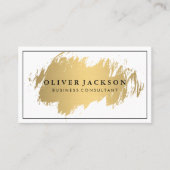 Einfache Berufliche schwarze Grenze Gold gebürstet Visitenkarte (Vorderseite)