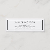 Einfache Berufliche schwarze Grenze Minimalistisch Mini Visitenkarte (Rückseite)