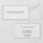 Einfache Berufliche schwarze Grenze Minimalistisch Visitenkarte (Vorne/Hinten)