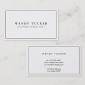 Einfache Berufliche schwarze Grenze Minimalistisch Visitenkarte (Vorne/Hinten)