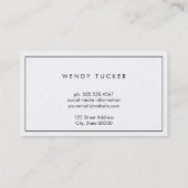 Einfache Berufliche schwarze Grenze Minimalistisch Visitenkarte (Rückseite)