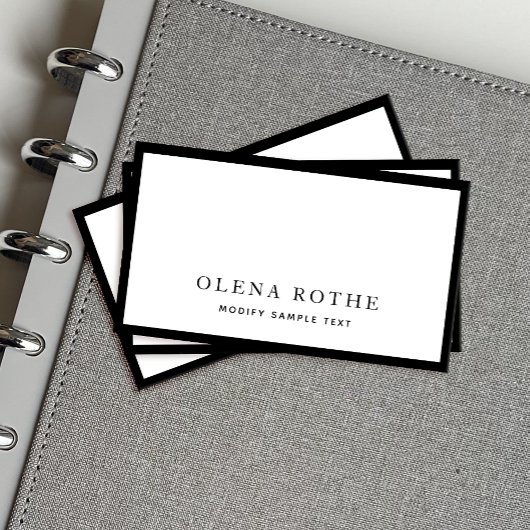 Einfache Berufliche schwarze Grenze Telefonnummerkarte