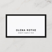 Einfache Berufliche schwarze Grenze Telefonnummerkarte (Vorderseite)