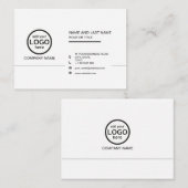 Einfache Berufliche Schwarzweiß-Logos hinzufügen Visitenkarte (Vorne/Hinten)
