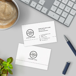 Einfache Berufliche Schwarzweiß-Logos hinzufügen Visitenkarte