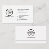 Einfache Berufliche Schwarzweiß-Logos hinzufügen Visitenkarte (Vorne/Hinten)