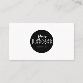Einfache Berufliche Schwarzweiß mit Logo Visitenkarte