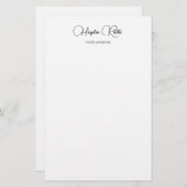 Einfache Berufliche Signatur-Script-White-Station Briefpapier (Vorne/Hinten)