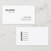 Einfache Berufliche Social Media-Icons Visitenkarte (Vorne/Hinten)