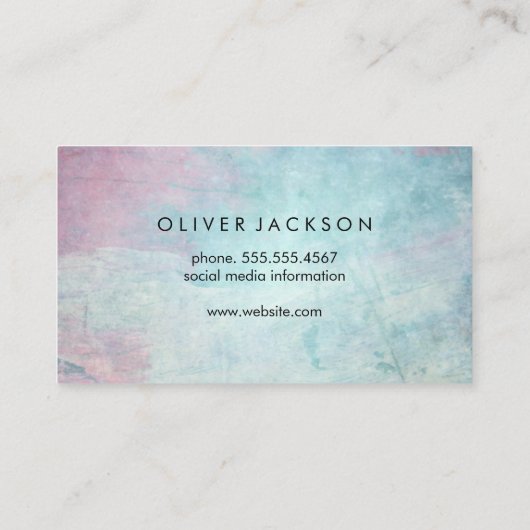 Einfache Berufliche Stiltextur Visitenkarte (Rückseite)