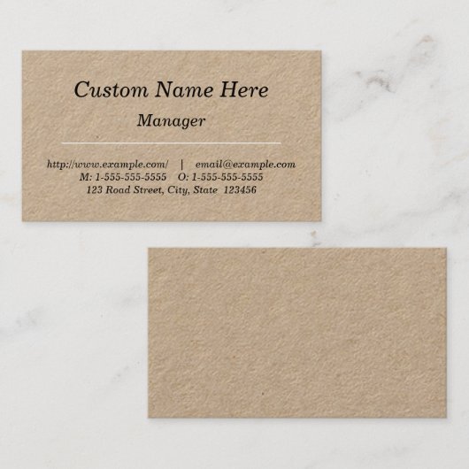 Einfache, Berufliche Visitenkarte (Vorne/Hinten)