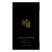 Einfache Berufliche Zuhause-Bügelservice Black Magnetische Visitenkarte (Vorderseite Vertikal)