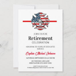 Einfache Beschaffung der Feuerwehr mit dünner rote Einladung