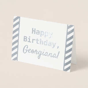 Einfache, bescheidene "Happy Birthday"-Karte Folienkarte