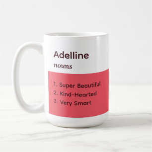 Einfache Beschreibung rosa Rose Weißer Name Kaffeetasse