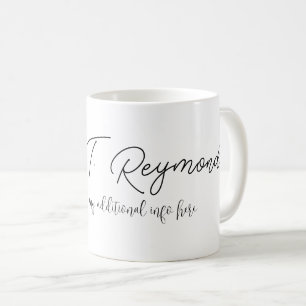 Einfache Beschriftung weiß Kaffeetasse