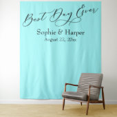 Einfache Best Day-Ever-Aqua-Foto im Hintergrund Wandteppich (Beispiel)