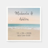 Einfache Best Day Ever Beach Hochzeit von Napkins Serviette (Vorderseite)
