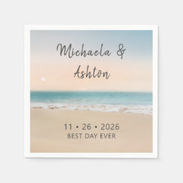 Einfache Best Day Ever Beach Hochzeit von Napkins Serviette
