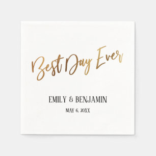 Einfache Best Day-Ever-Imitate Gold Fossilien Serviette