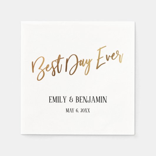 Einfache Best Day-Ever-Imitate Gold Fossilien Serviette (Vorderseite)