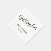 Einfache Best Day Ever Wedding Typografie White Serviette (Ecke)