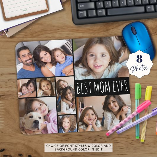 Einfache BEST-MAMA je 8 Foto Collage Custom Mousepad