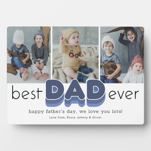 Einfache Best Vater je Foto Fotoplatte (Vorderseite)