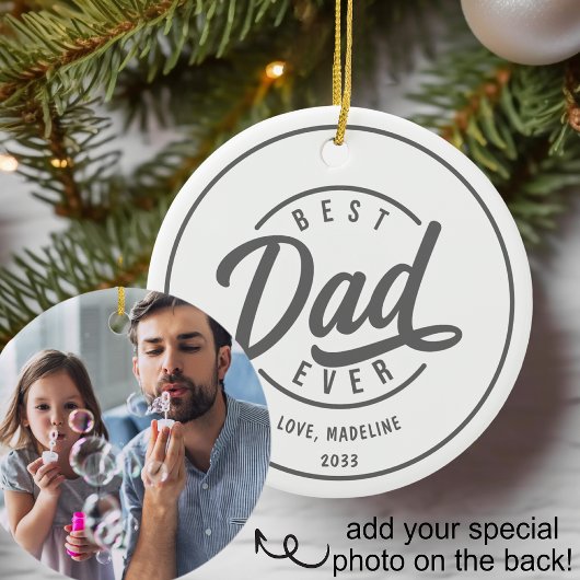Einfache Best Vater je Foto Keramik Ornament