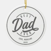 Einfache Best Vater je Foto Keramik Ornament (Vorne)