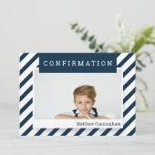 Einfache Bestätigung| Junge Einladung (Stehend Vorderseite)