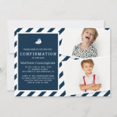 Einfache Bestätigung| Junge Einladung (Rückseite)