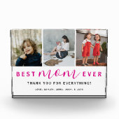 Einfache beste Mama je Skript Hot Pink 3 Fotoblock (Vorderseite)