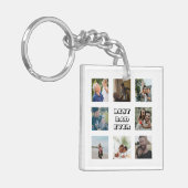 Einfache Beste Vater je Foto Collage Vatertag Schlüsselanhänger (Vorderseite links)