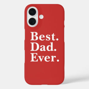 Einfache Beste Vater je Weiße Typografie auf Rot iPhone 16 Hülle