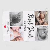 Einfache Beste Vater nach Par Picture Collage | Da Golfhandtuch (Horizontal)