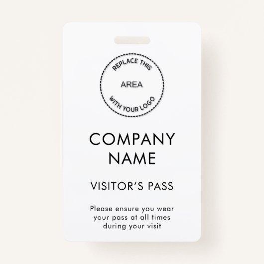 Einfache Besucher geben Firmennamen Logo beliebig Ausweis (Vorderseite)