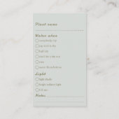 Einfache Betreuung für Pflanze-Shop-Bestellungen Begleitkarte (Rückseite)