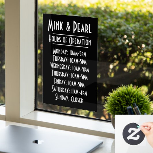 Einfache Betriebszeiten Statische Fensterklammern Fensteraufkleber (Büro)