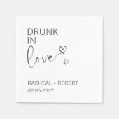 Einfache Betrunkene Liebe Weiß Moderne Party Hochz Serviette (Vorderseite)