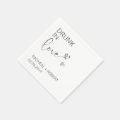 Einfache Betrunkene Liebe Weiß Moderne Party Hochz Serviette (Ecke)