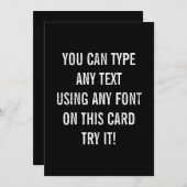 Einfache beunruhigte schwarze personalisierte einladung (Vorne/Hinten)