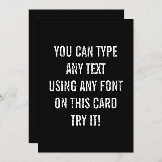 Einfache beunruhigte schwarze personalisierte einladung (Vorne/Hinten)