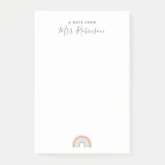 Einfache Bewertung des Regenbogenlehrers Post-it Klebezettel (Vorderseite)