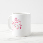 Einfache Bezauberung für immer Romantisches Rosa Kaffeetasse (Vorderseite Links)