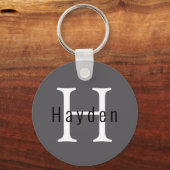 Einfache Bezeichnung der modernen Kohle-Monogramm  Schlüsselanhänger (Rückseite)