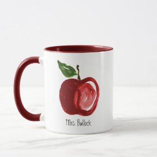 Einfache Bezeichnung des Red Apple Lehrers Tasse