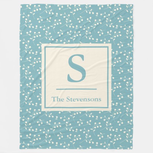 Einfache Bezeichnung des Vintag blauen Musters Mon Fleecedecke (Vorderseite)