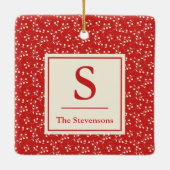 Einfache Bezeichnung des Vintagen roten Botanische Keramikornament (Rückseite)