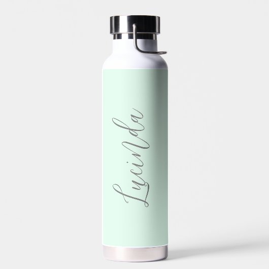 Einfache Bezeichnung Elegante Script Mint Green Mo Trinkflasche (Links)